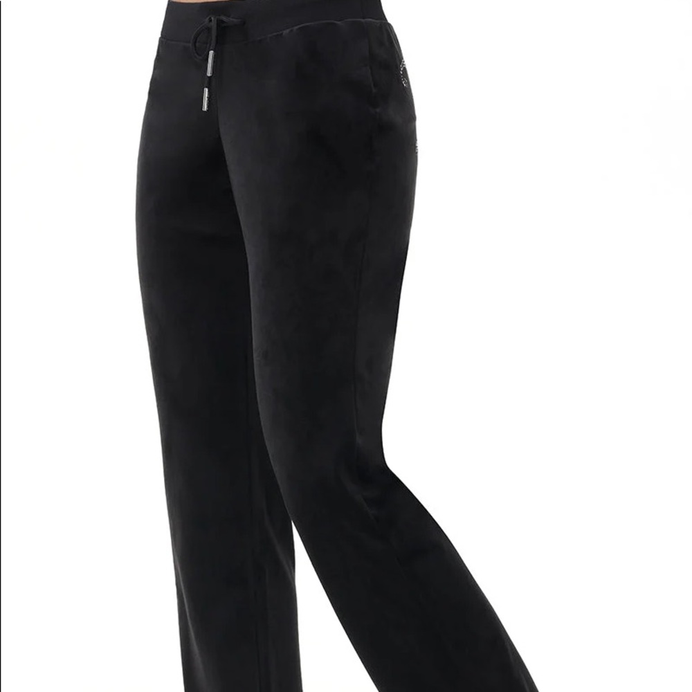 Juicy Couture OG BIG BLING VELOUR TRACK PANTS Black - Picture 6 of 8